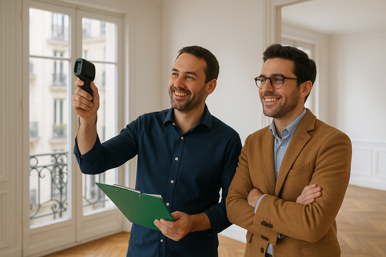 diagnostiqueur Bediatec qui réalise un diagnostic avant vente
